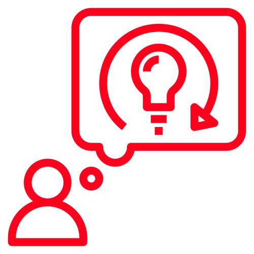 A graphic of a person with a thought bubble over their head.